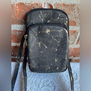 Black and Gold cork phone bag made in Portugal.